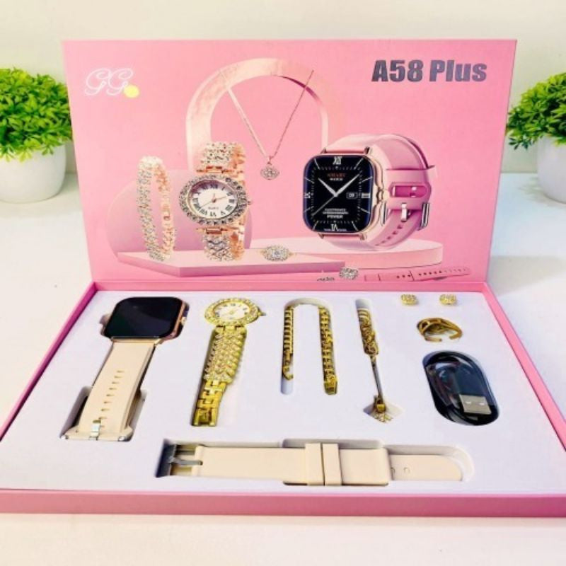 A58 Plus 6 in 1- Smartwatch For Women| Best Quality Smartwatch For Girls | Perfect For Gift | Random Color